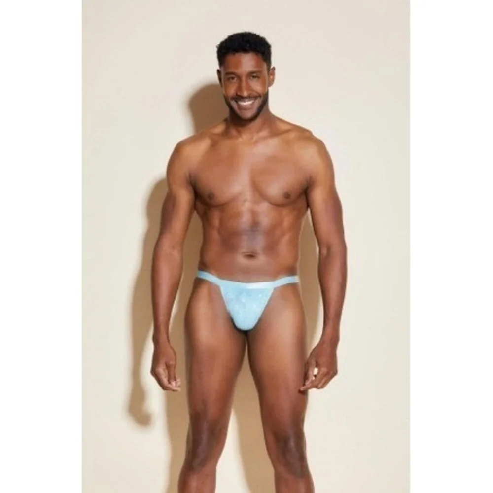 Cosabella Light Blue Floral Lace Thong Underwear Mens Sexy Intimate Briefs